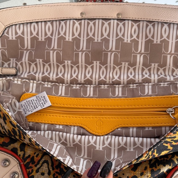 💚Jennifer Lopez Animal Print Shoulder Bag with Chain - Picture 4 of 5